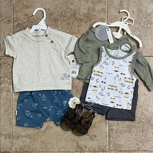 Surfer Boy Baby Clothing Set with Shorts and Sandals